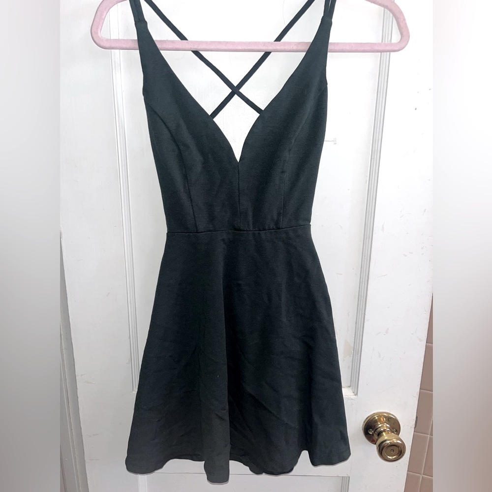 Dark Forest Green Strappy Skater Dress